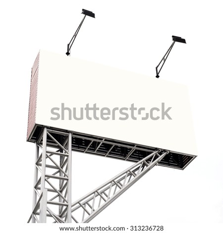 blank billboard for advertisement isolated on white background