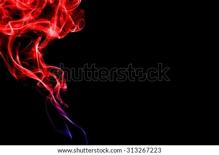 Abstract red and blue smoke on black background, smoke background,colorful ink background,red and Blue fire,beautiful color smoke, Movement of smoke