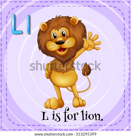 Alphabet L is for lion illustration