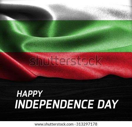 Happy Independence Day Bulgaria flag on wood Texture background