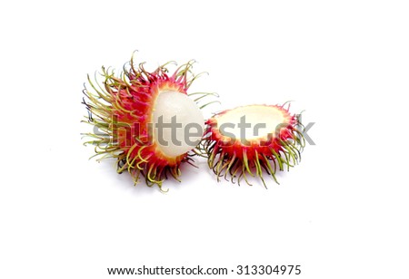 Rambutan, sweet and delicious fruit isolated on white