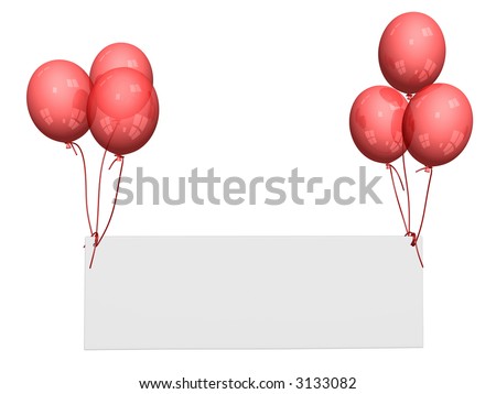 red balloons with name-plate