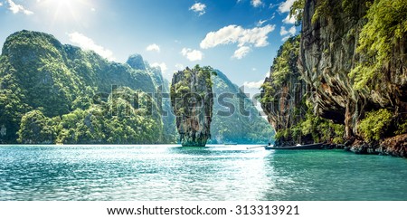 James Bond Island in Phang Nga Bay, Thailand Royalty-Free Stock Photo #313313921