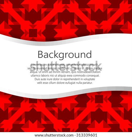 Vector red abstract background. Vector booklet list