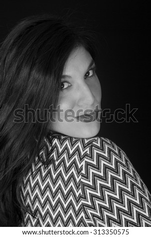 Black and white woman looking over shoulder