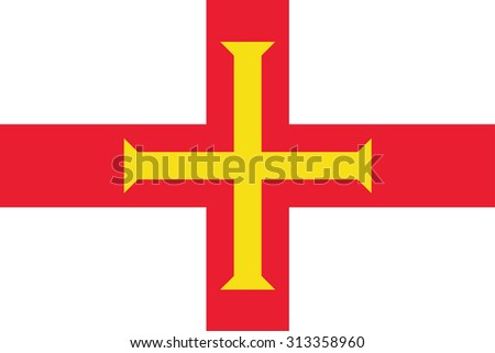 Flag of Guernsey. Vector illustration.