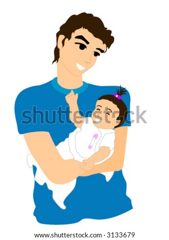 Dad and Baby - Vector