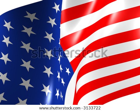 The American flag 3d