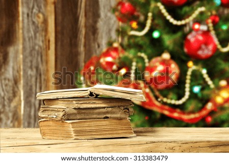 open book and xmas tree 
