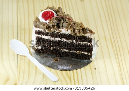 A piece of  black forest cake