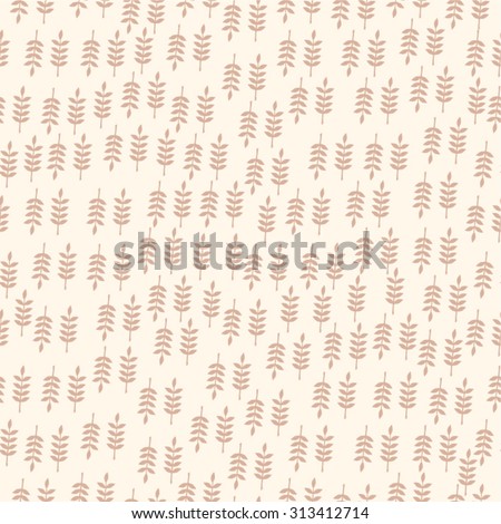 vector pattern. pastel colors. leaves, branches, plants.