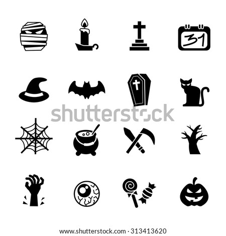 Halloween icon set. Vector illustration