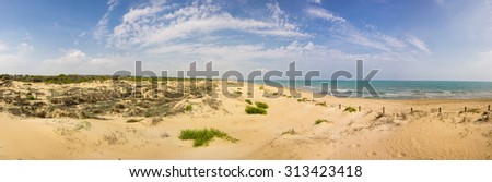Dunes de La Marina on the coast of Mediterranean sea, Costa Blanca, Spain