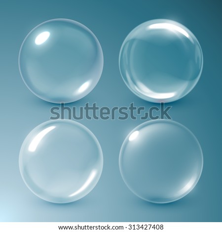 Transparent soap or water bubbles.  Royalty-Free Stock Photo #313427408