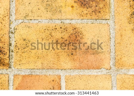 Closeup of clay tiles an outdoor terrace