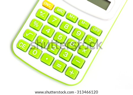 Green Calculator on White Background