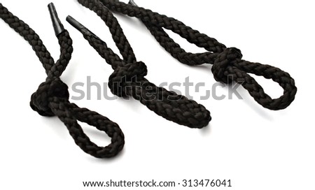 rope with knots isolated on white background