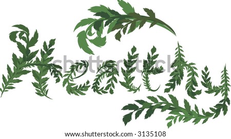 Illustration of green Healthy text, with no gradients.