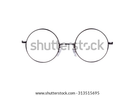 Circle vintage glasses Royalty-Free Stock Photo #313515695