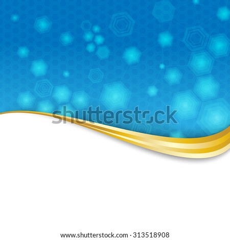 Abstract satin swoosh wave golden border folder background. Vector illustration
