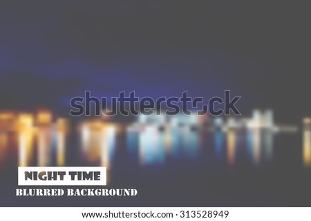 Vector blurred night city background.
