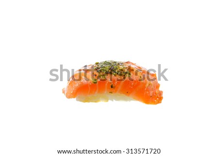 Fresh Sushi traditional japanese food on white background