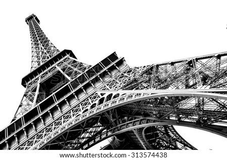 Eiffel Tower on a white background