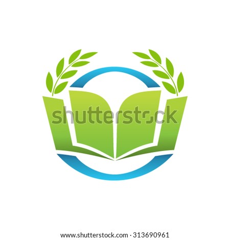 Learning education book abstract vector logo design template 