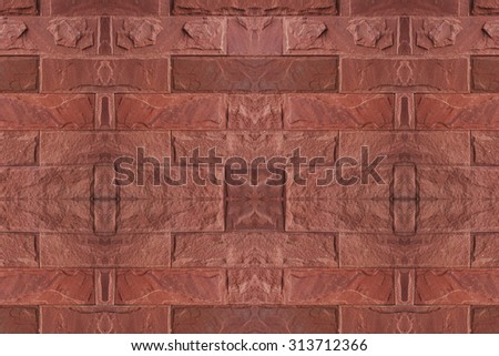 Closeup red stone wall