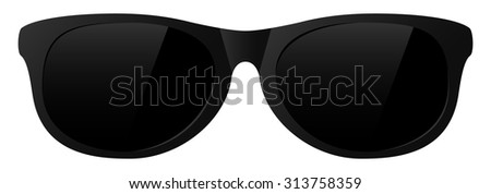 vector black sunglasses with the light shine Royalty-Free Stock Photo #313758359