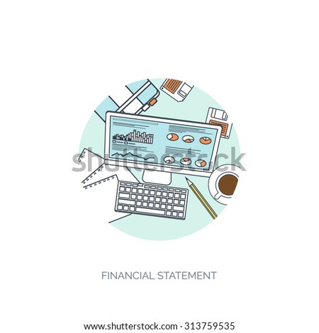 Vector illustration. Flat header. Online news. Newsletter and information. Business and market news. Financial report.
