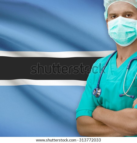 Surgeon with flag on background - Botswana