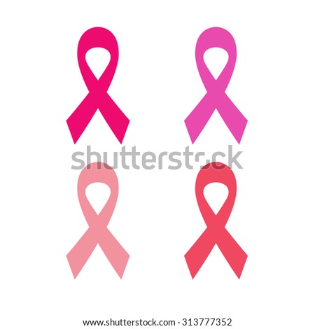 Various vector pink ribbons.