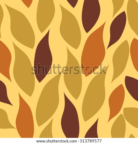 Seamless decorative texture with leaves. Vector pattern.