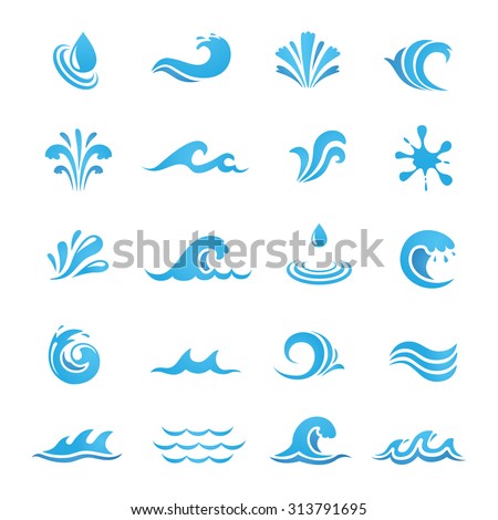 Water Design Elements. Can be used as icon, symbol or logo design