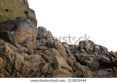 Big rock on isolated white background Royalty-Free Stock Photo #313829444