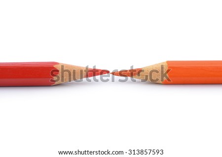 Pencil orange isolated on white background.