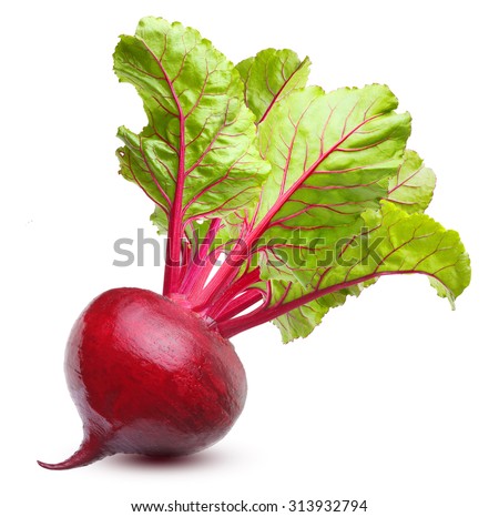 Beetroot with leaves, fresh whole beet isolated on white background Royalty-Free Stock Photo #313932794