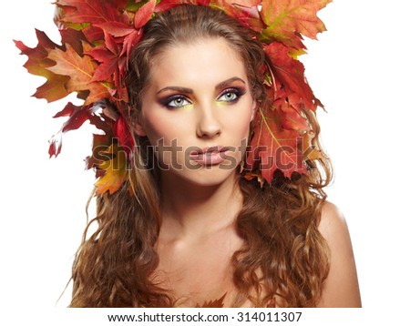 Beautiful Autumn Woman portrait