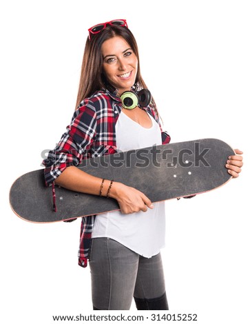 Woman with skate