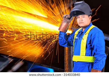 industrial welder worker light  background