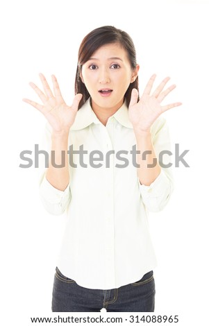 Surprised Asian woman