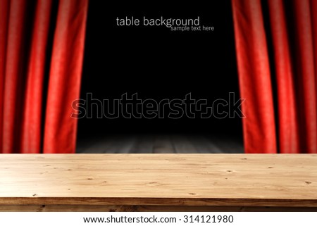 blurred background of red curtain and matt board 
