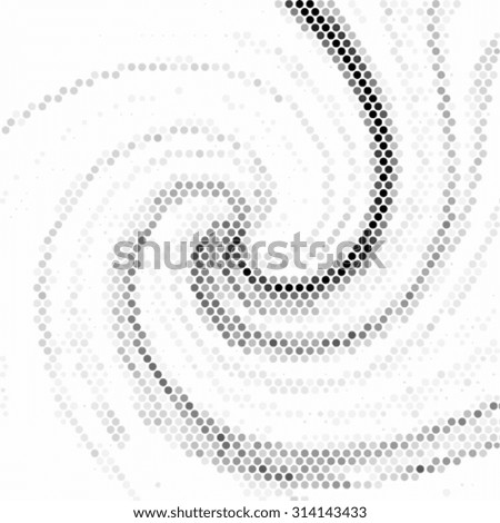 Spotted swirl abstract halftone vector illustration background