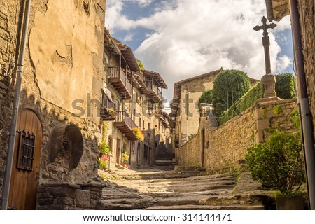 Rupit and Pruit  is a Spanish town of Osona located to the northeast of the region and east of the Sierra de Cabrera Royalty-Free Stock Photo #314144471
