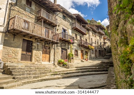 Rupit and Pruit  is a Spanish town of Osona located to the northeast of the region and east of the Sierra de Cabrera Royalty-Free Stock Photo #314144477