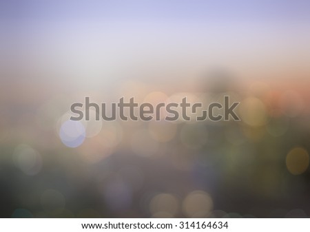 New day concept: Abstract blurred roof top bar view of bokeh light city night sky background