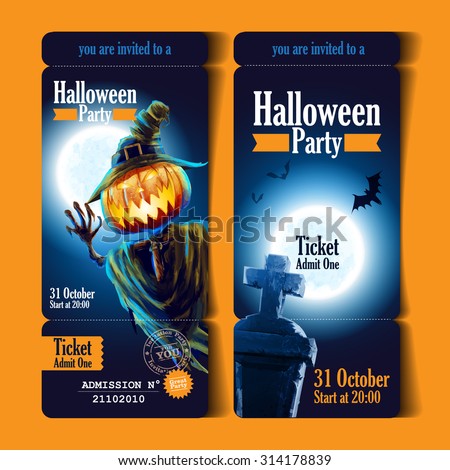 ticket halloween party Royalty-Free Stock Photo #314178839