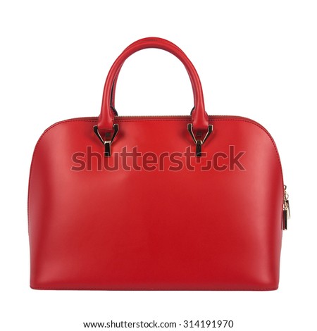 Red women bag isolated on white background Royalty-Free Stock Photo #314191970