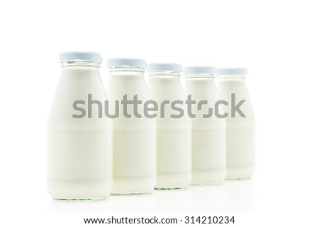 Milk bottle glass isolated on white background
